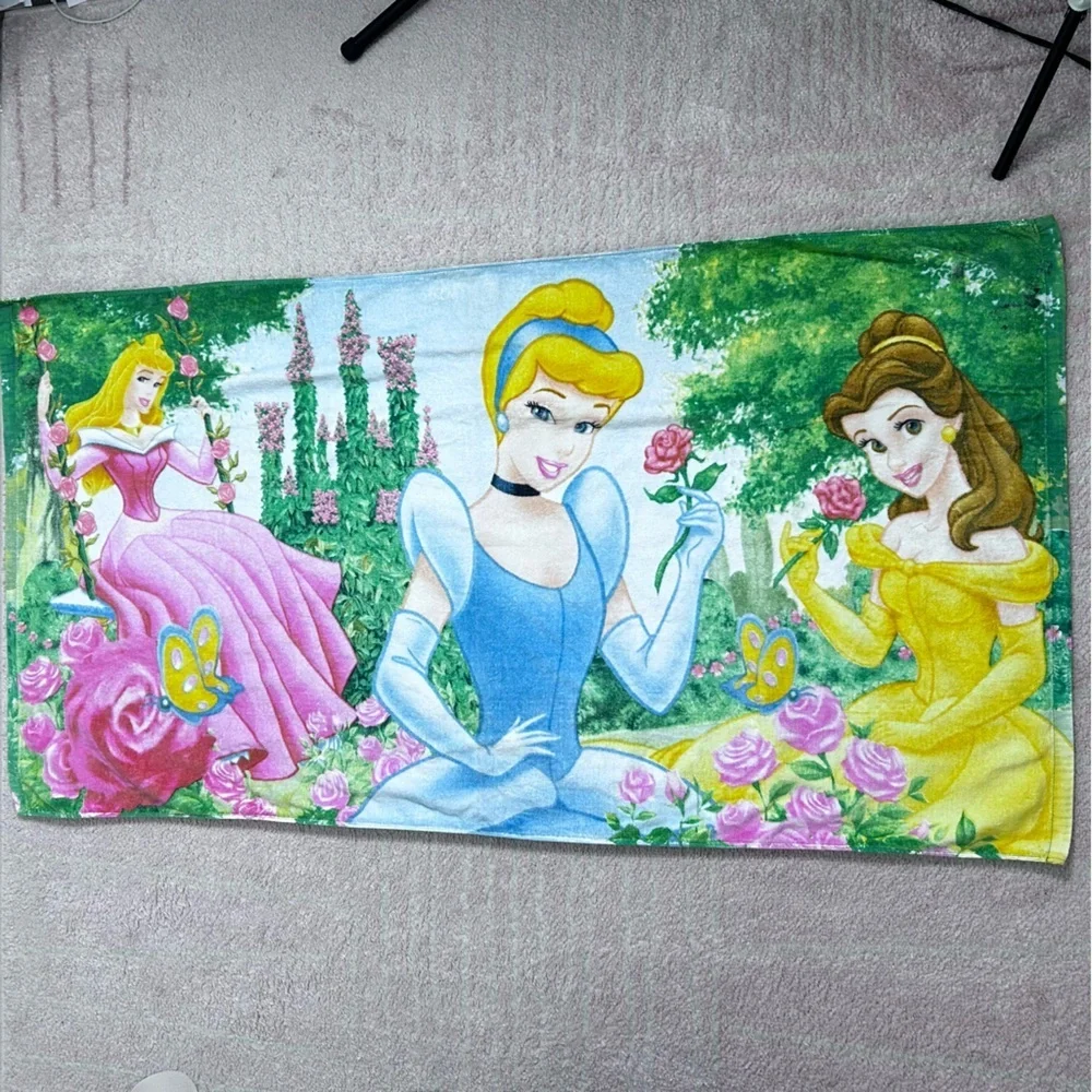 Vintage Disney Princess Beach Towel Cinderella Belle Sleeping Beauty